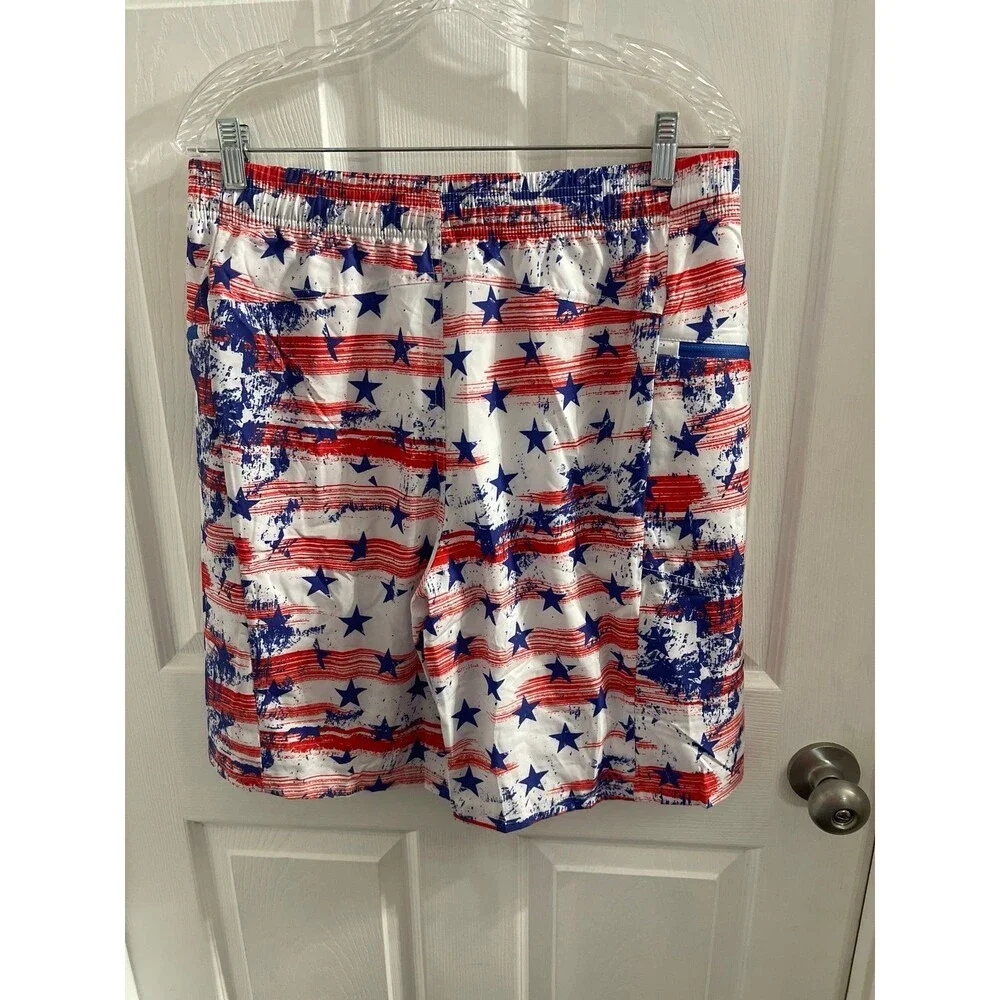 APTRO 2 in 1 Men's Patriotic Swim Trunks 9